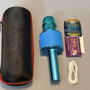 Bonnok Microphone Set Case Blue Cord Wireless Button Dynamic Live Performance